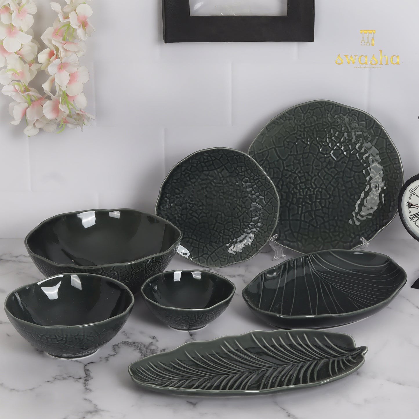 Ceramic snacks set or platter - elegantly crafted for delightful serving experiences