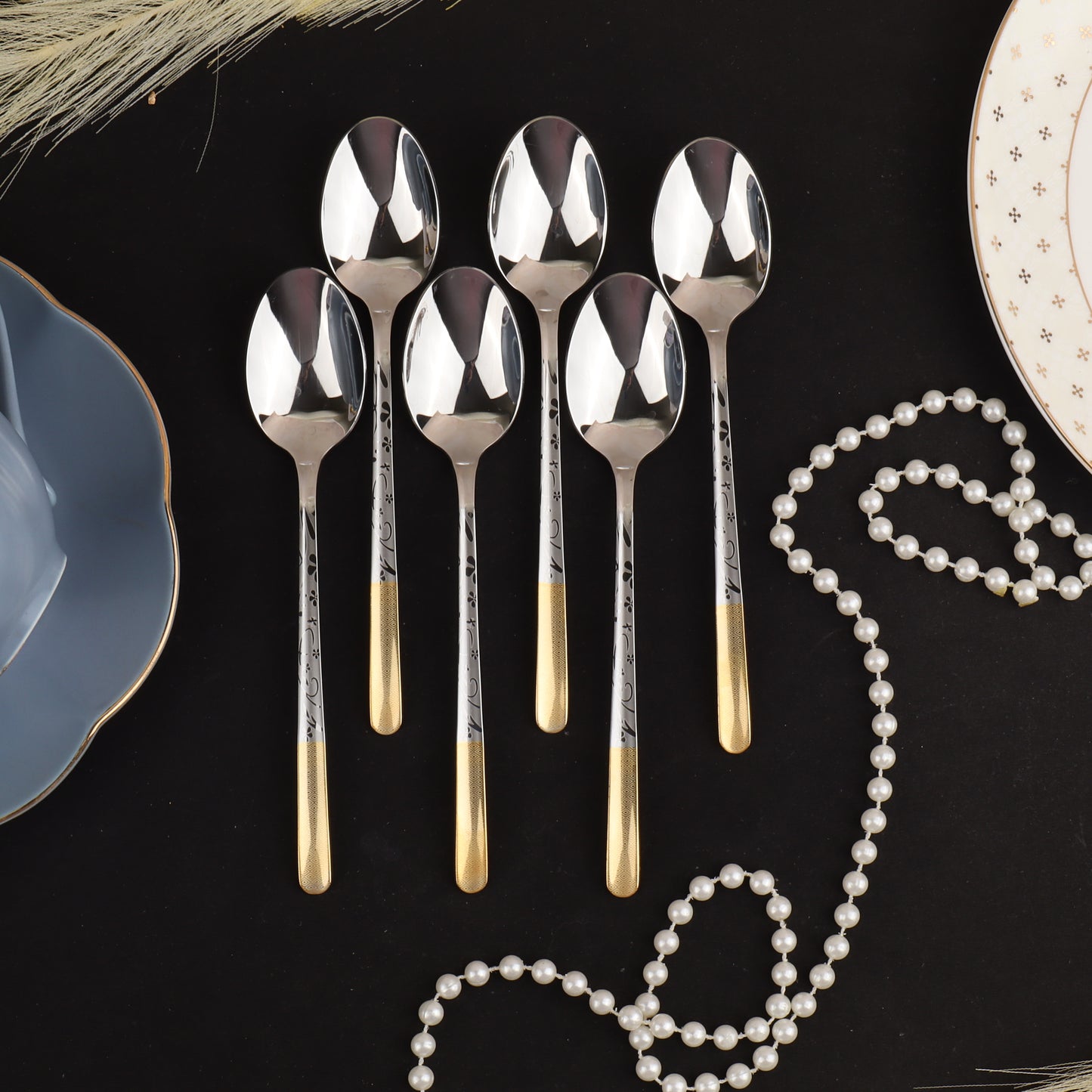 Swasha Cutlery Golden Silver Set | Elegant Dining Utensils