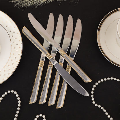 Swasha Luxurious Stainless Steel Golden-Silver Cutlery Set | Trendy Dining Essentials