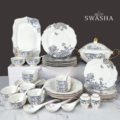 51-Piece Floral Dinner Set by Swasha – Elegant Tableware Set for 8