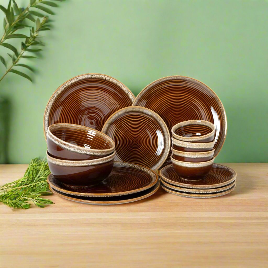 Swasha Stoneware Dinner Set - Set of 20 Pieces