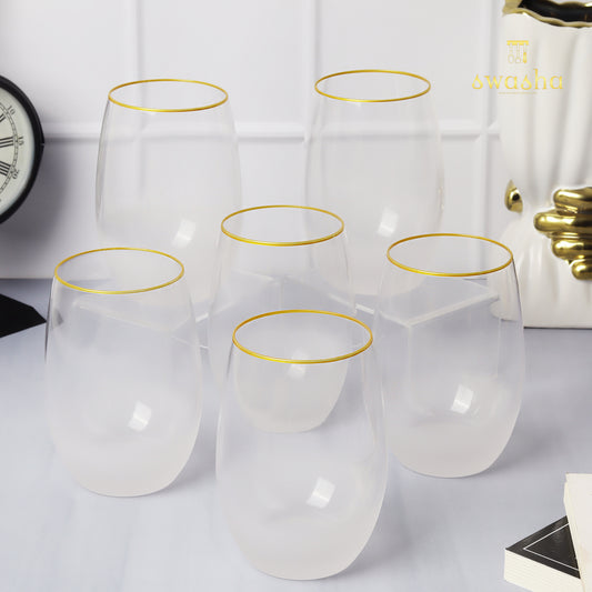 Set of 6 elegant frosted wine glasses - elevate your dining experience with this classic set