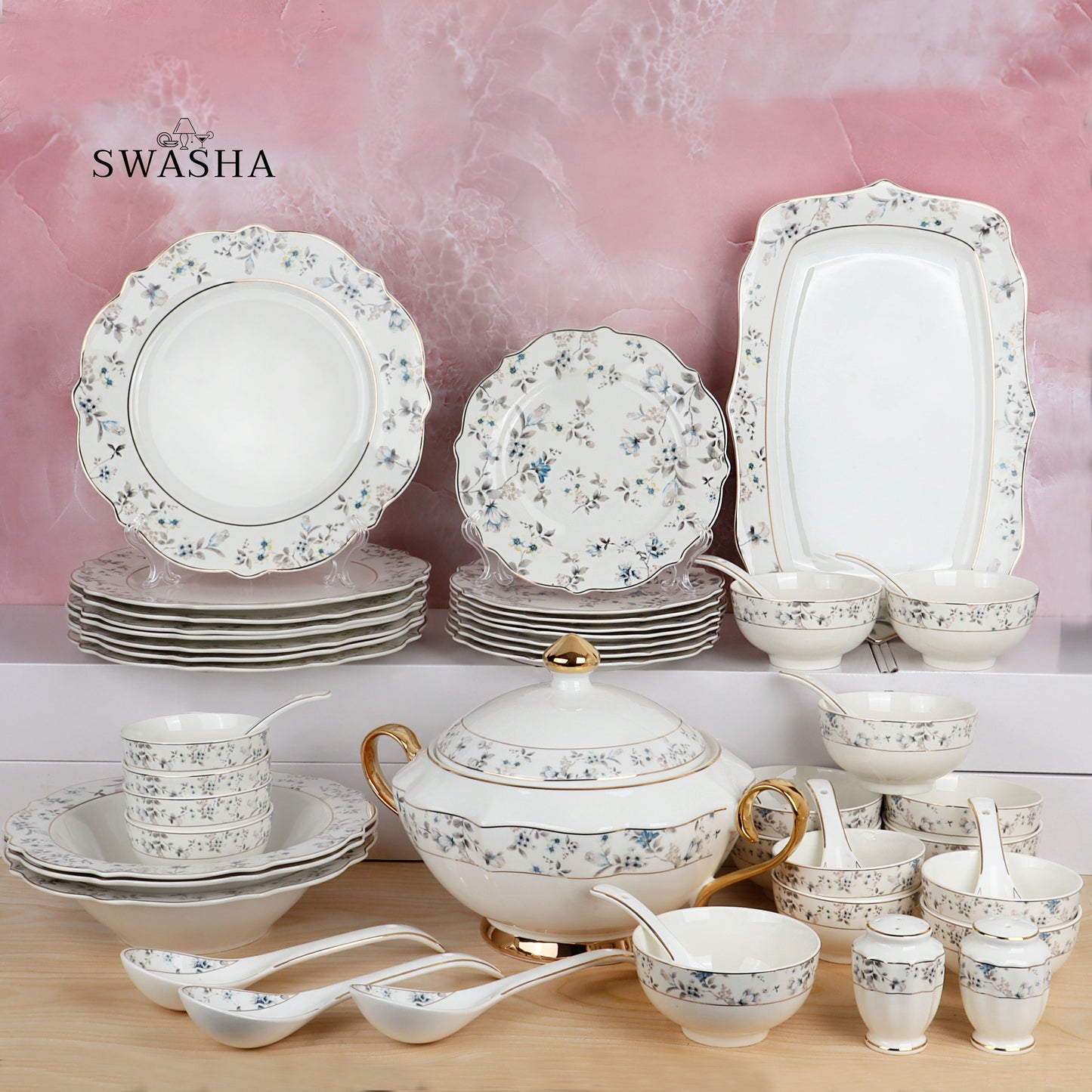 51-Piece Dinner Set by Swasha for 8 People