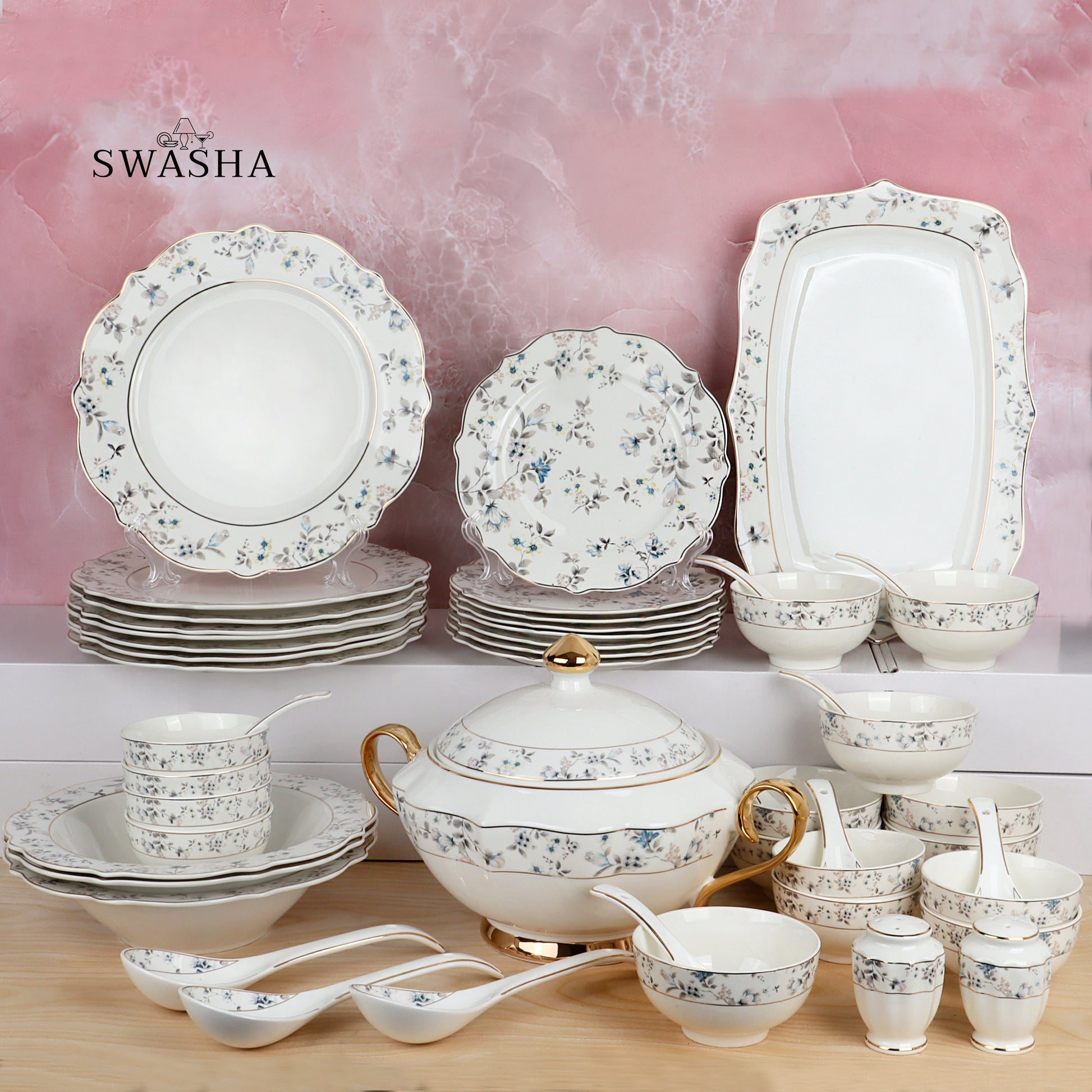 51-Piece Dinner Set by Swasha for 8 People