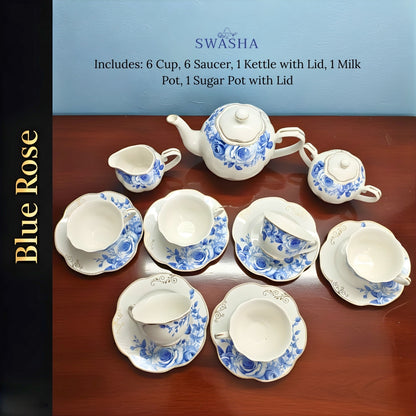 Blue Rose Tea Set of