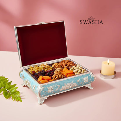 4 Section Dry Fruit Box in German Silver