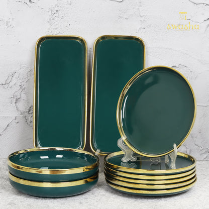 Personalized 10-piece ceramic dinner set - elevate dining with your unique touch
