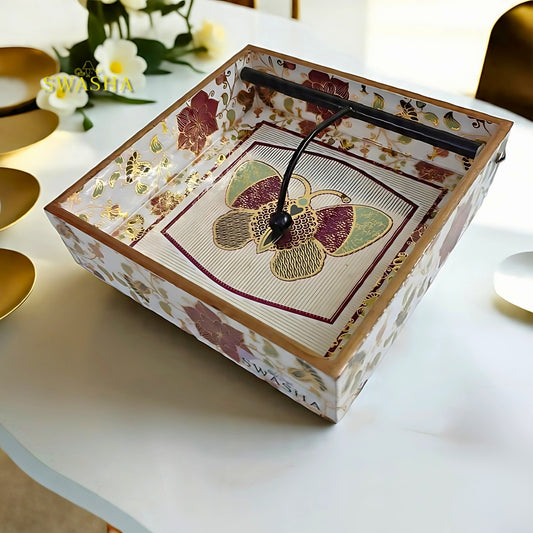 Elegant Glossy MDF Wooden Tissue Holder by Swasha