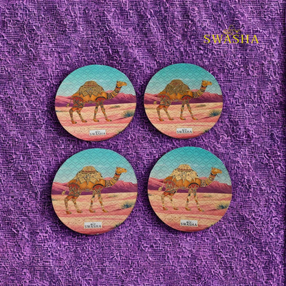 Designer Wooden MDF Trivets for Dining Table – Swasha (Set of 4)