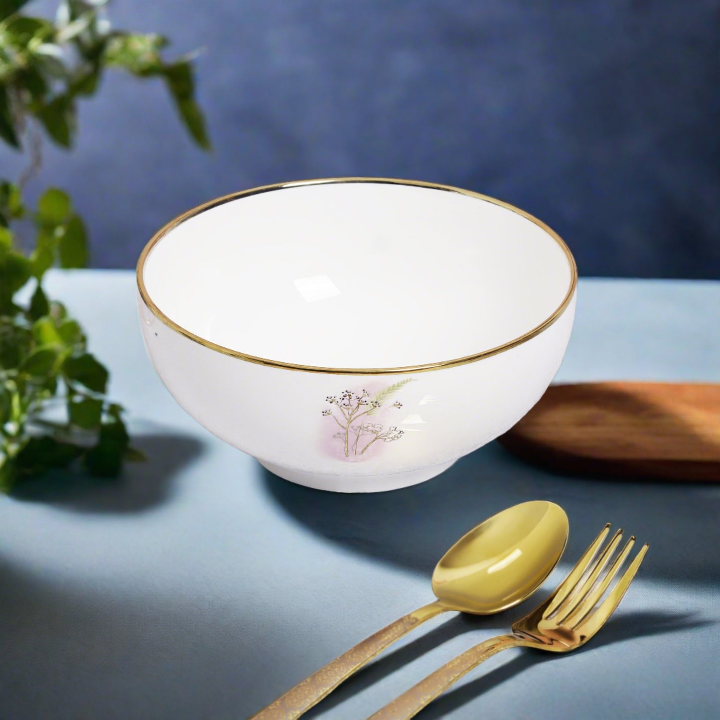 Ceramic set of 4 rice/salad plates and pasta bowls - elevate your dining experience with this stylish and versatile dinnerware collection