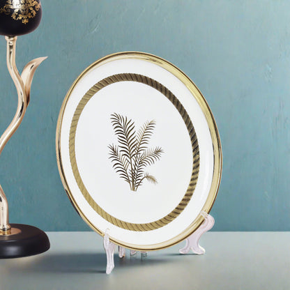 Classic ceramic dinner plate in pristine white - perfect for elegant dining settings