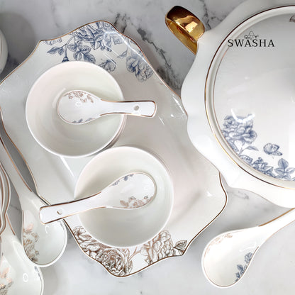 51-Piece Floral Dinner Set by Swasha – Elegant Tableware Set for 8