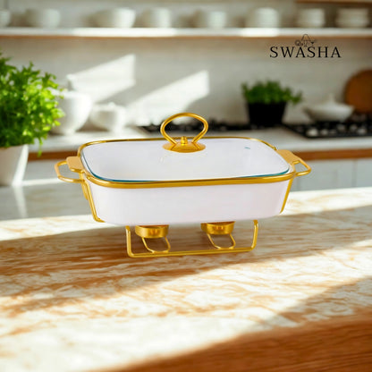 Premium White Porcelain Hot Pot – Swasha Food Warmer (Square)