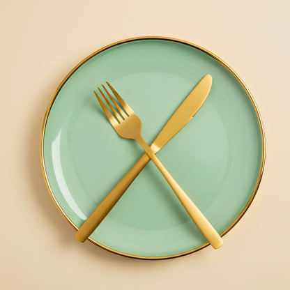 Swasha Porcelain Dinner Plate - Set Of 6 | Trendy Tableware | Pale Green