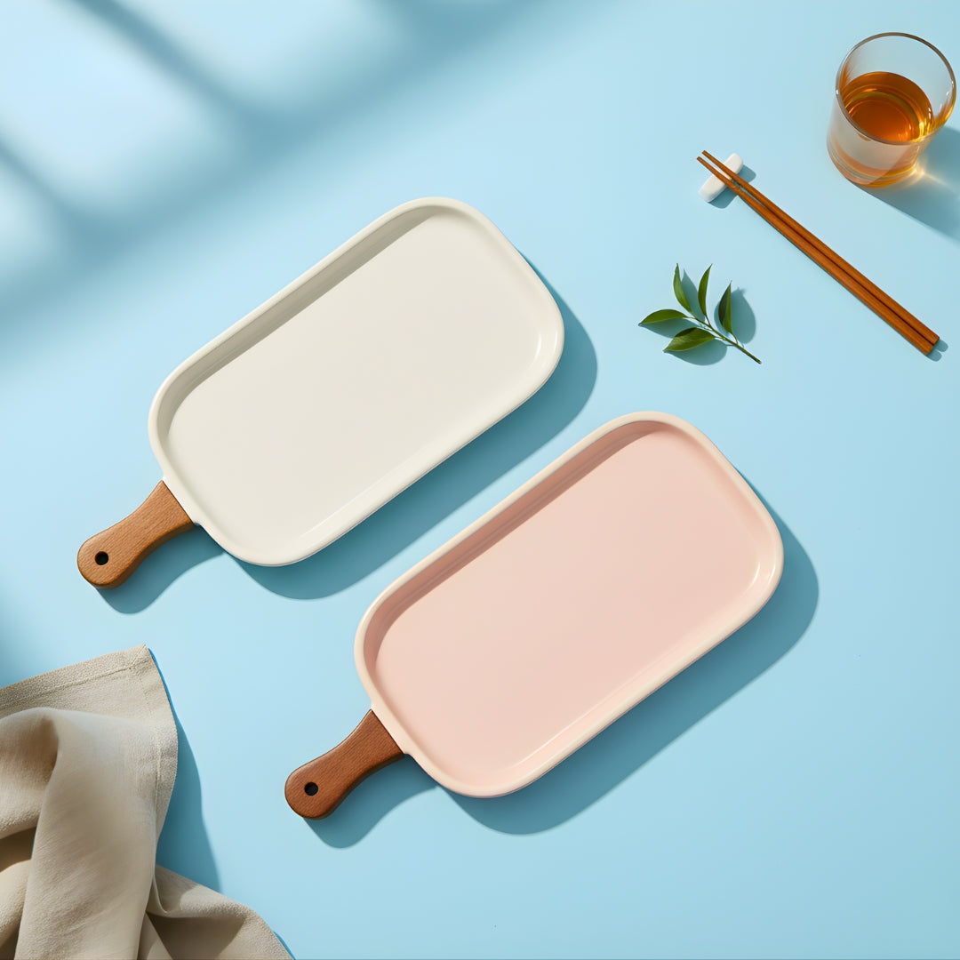 Swasha Ceramic Snack Platter | Modern Serving Dish (Set Of 2)