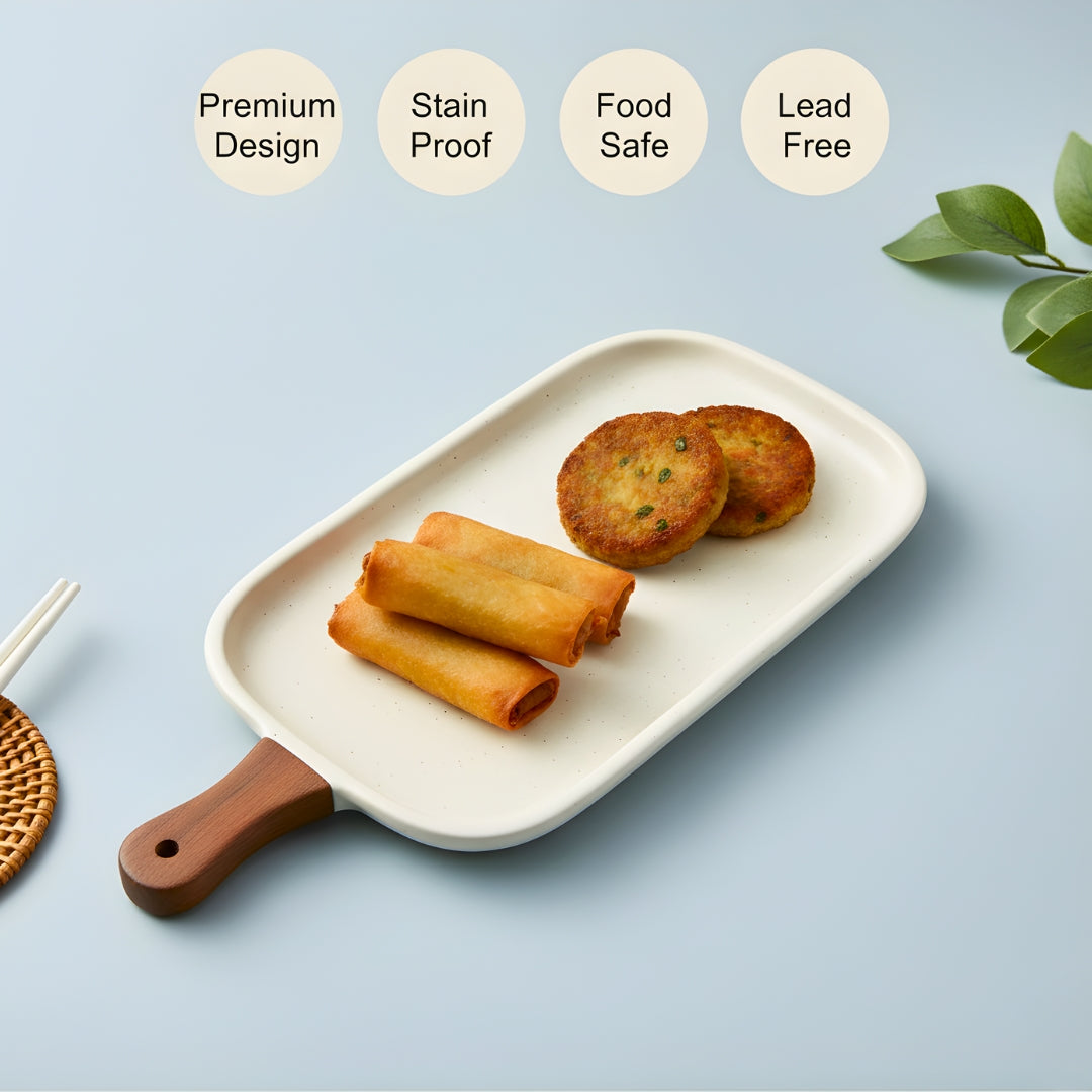 Swasha Ceramic Snack Platter | Modern Serving Dish (Set Of 2)