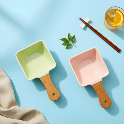 Premium Ceramic Chip Dip Platter with Handle  (Set Of 2) Swasha