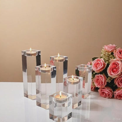 Tealight Crystal Candle Stand (Set of 2) – Elegant Home & Festive Décor